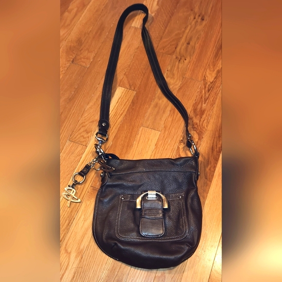 B MAKOWSKY BROWN PEBBLED WESTBORNE CROSSBODY LEATHER HANDBAG SHOULDER PURSE NICE - Picture 3 of 9